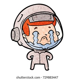 cartoon crying astronaut