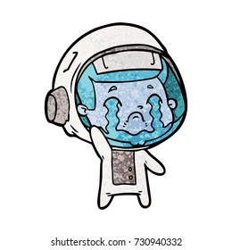astronauta chorando em desenho animado