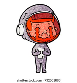 cartoon crying astronaut