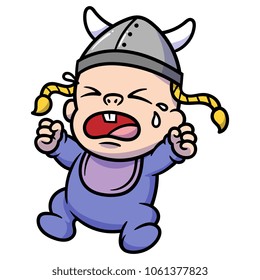 Cartoon Crying Baby Viking