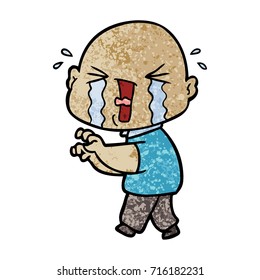 caricatura llorando hombre calvo