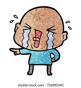 caricatura llorando hombre calvo