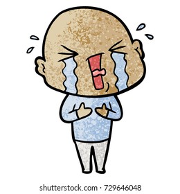 caricatura llorando hombre calvo