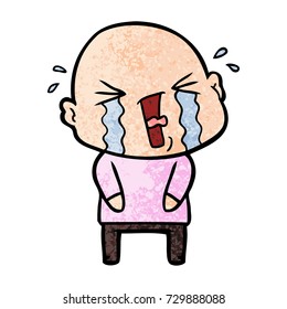 caricatura llorando hombre calvo