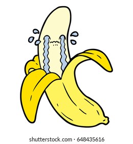 cartoon crying banana