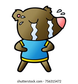 cartoon crying bear