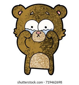 caricatura llorando ojos de oso frotándose