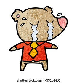 caricatura de oso llorando con camisa