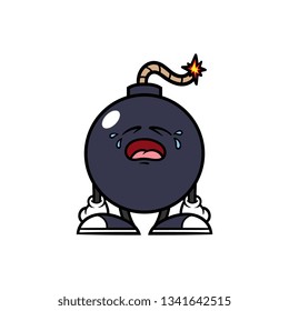 Cartoon Crying Bomb Character