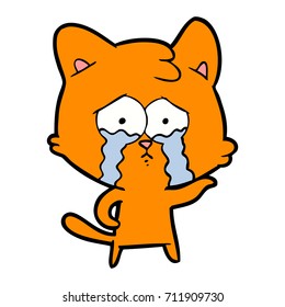 cartoon crying cat