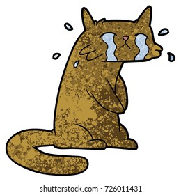 gato llorando dibujos animados