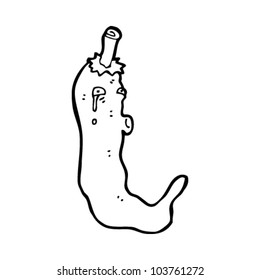 cartoon crying chili pepper character