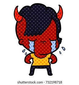 caricatura llorando mujer demonio