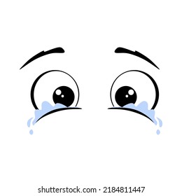 Cartoon Crying Eyes Isolated On White Stock Vector (Royalty Free ...