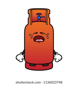 Cartoon Crying Gas Cylinder Character