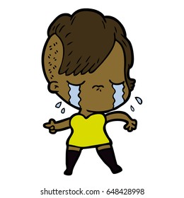 chica llorando dibujos animados