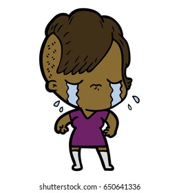 cartoon crying girl