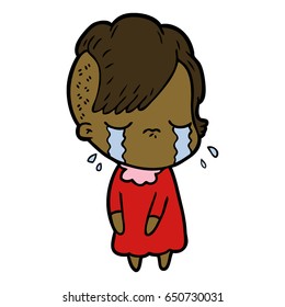 chica llorando dibujos animados