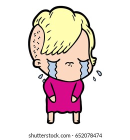 chica llorando dibujos animados