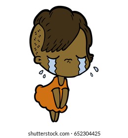 cartoon crying girl