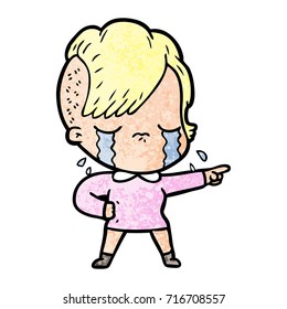 cartoon crying girl