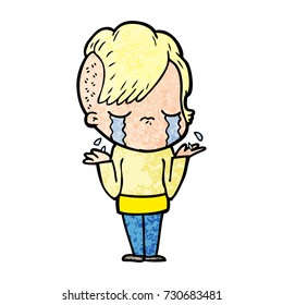 cartoon crying girl