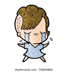 cartoon crying girl