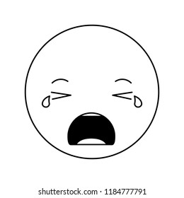cartoon crying head kawaii character