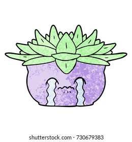 cartoon crying house plant