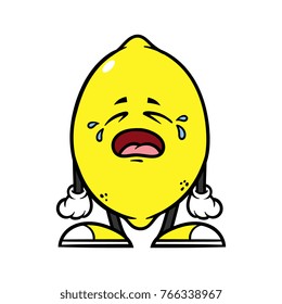 Cartoon Crying Lemon Character