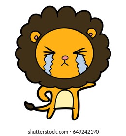 león de caricatura llorando