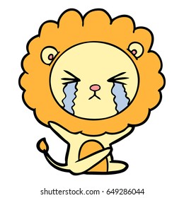 león de caricatura llorando