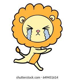 cartoon crying lion