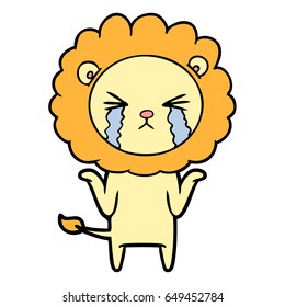 cartoon crying lion