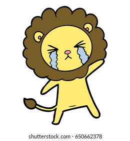 cartoon crying lion