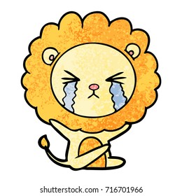 león de caricatura llorando