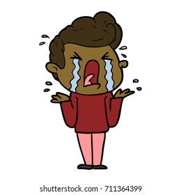 cartoon crying man
