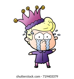 cartoon crying man in party hat