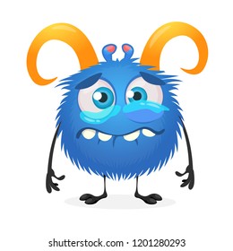 Cartoon crying monster character