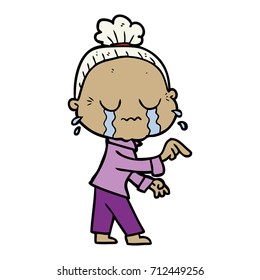 anciana llorosa de caricatura