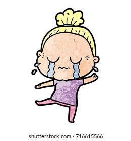 cartoon crying old lady