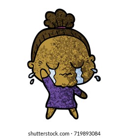 anciana llorosa de caricatura