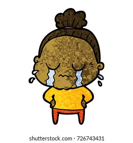 anciana llorosa de caricatura