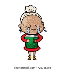 anciana llorosa de caricatura