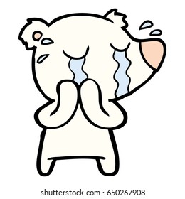 cartoon crying polar bear
