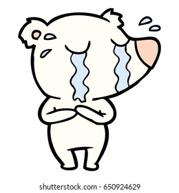 cartoon crying polar bear