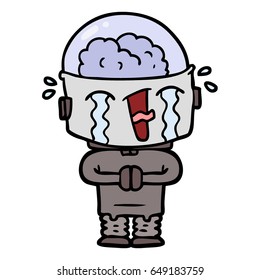 cartoon crying robot