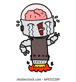 robot con llanto de caricatura volando