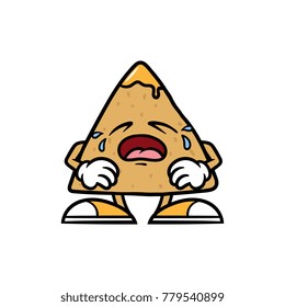 Cartoon Crying Tortilla Chip Character