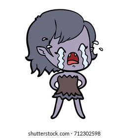 caricatura de una chica vampiresa que llora